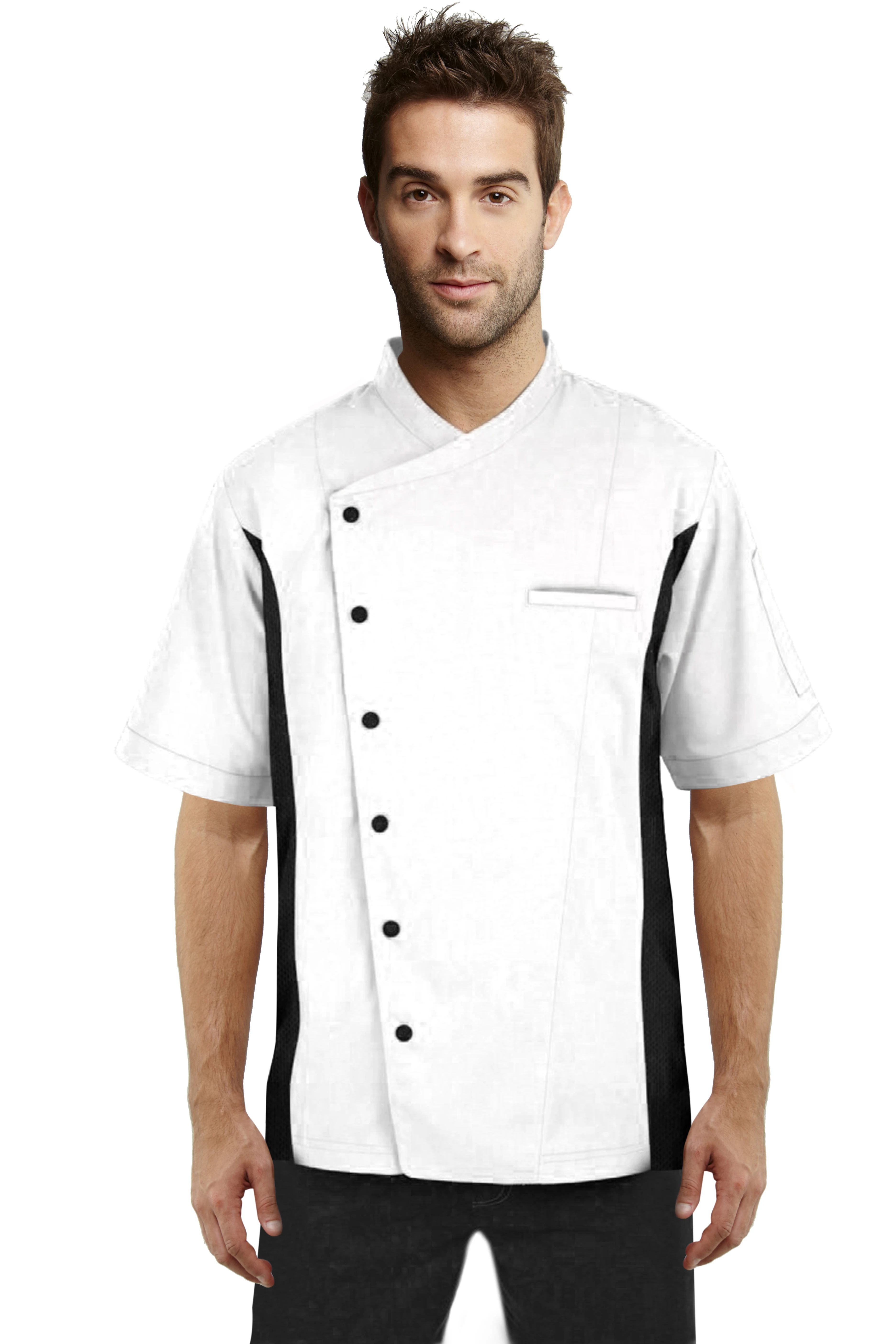 New Design Chef Uniform Kitchen Jacket unisex Black Factory hot sale custom chef jacket wear t shirt Best Quality with price