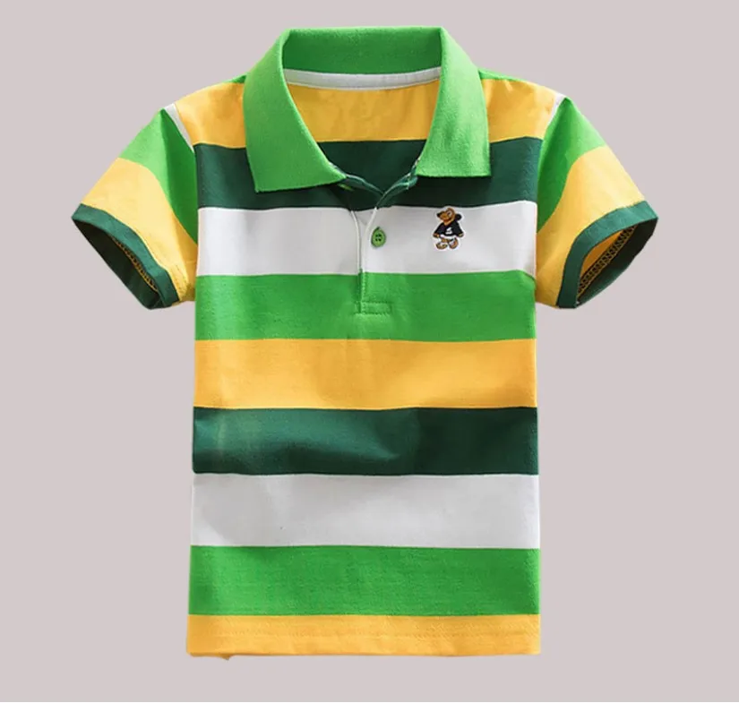 OEM service wide stripe children boys polo t shirts boys mix color kids clothes from Bangladesh with cheap price
