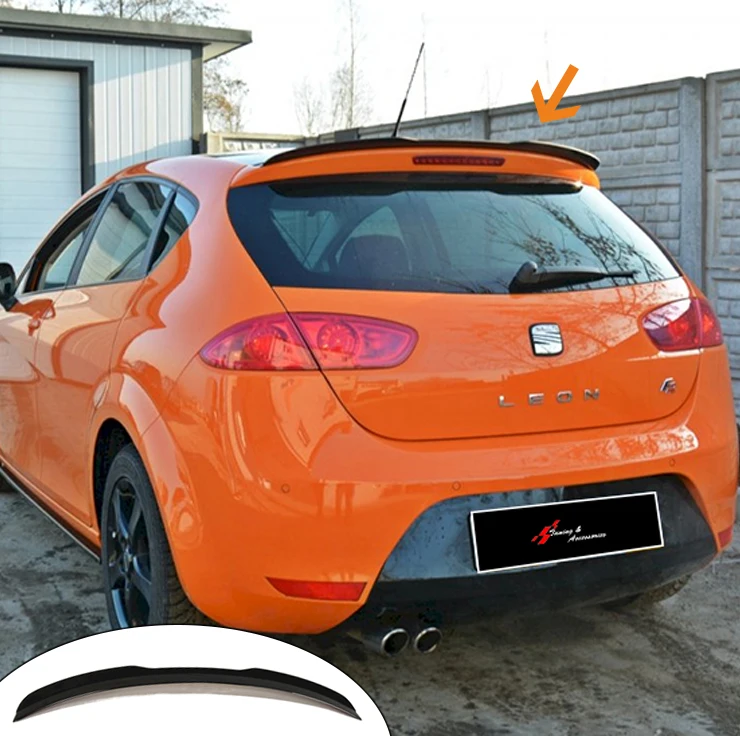 Спойлер удлинитель Seat Leon MK2.5 (MK2 Facelift) Cupra / FR 2009 - 2012 пианино/глянцевый черный пластик