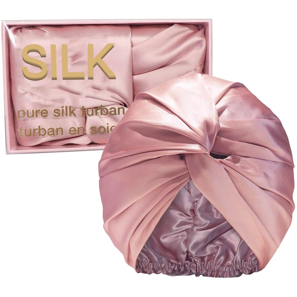 Silk Head Wrap 100% Mulberry Satin Silk Bonnet Sleep Cap Hat For Hair Beauty Silk Turban