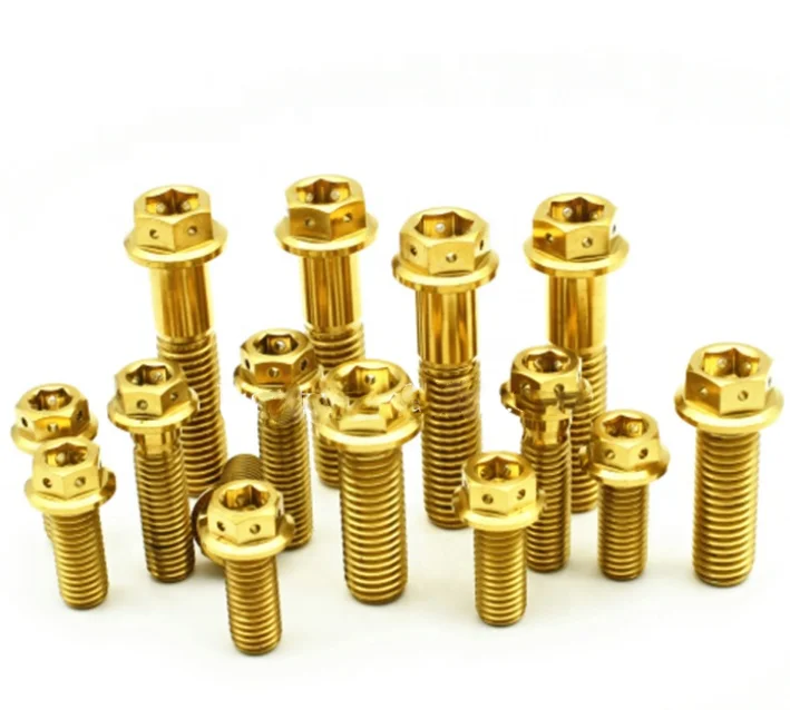Factory Price High Quality Titanium Gold Hex Flange Head Bolt For Motorcycle