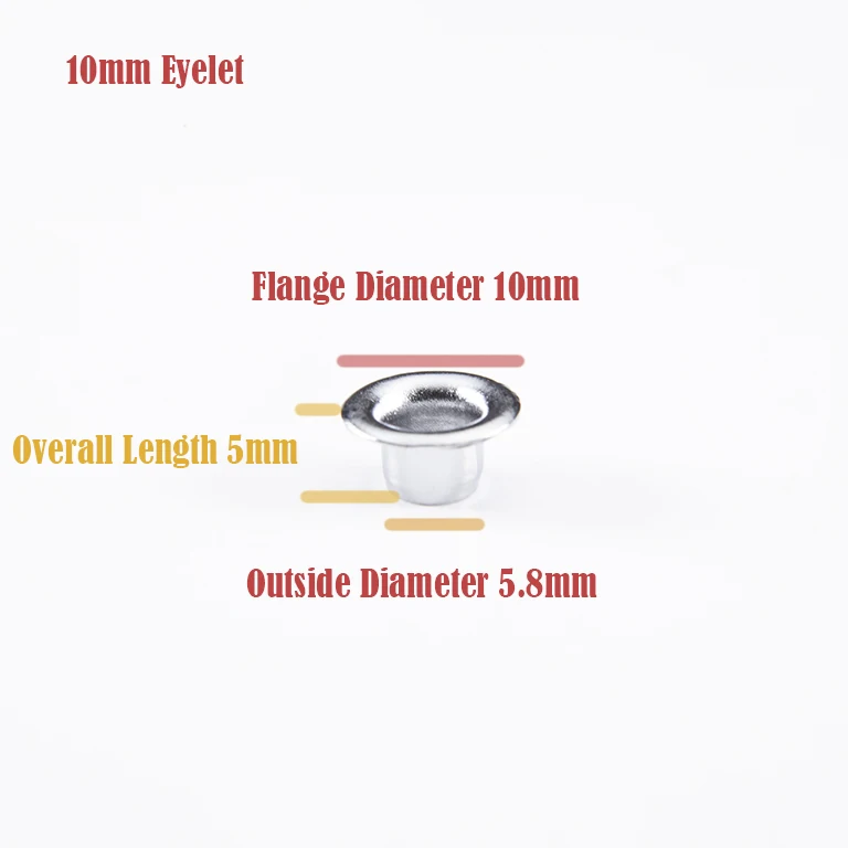 Grommet Handbag Shoe Garment 10mm Steel Eyelet Grommet