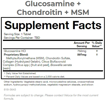 GMPc Glucosamine Chondroitin MSM Capsules Made in USA Private Label 60ct Bottle or Bulk Dietary Supplement