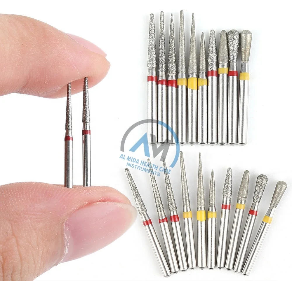 Diamond Bur 1.1mm Diameter Shank Teeth Grinding For Dental High Speed