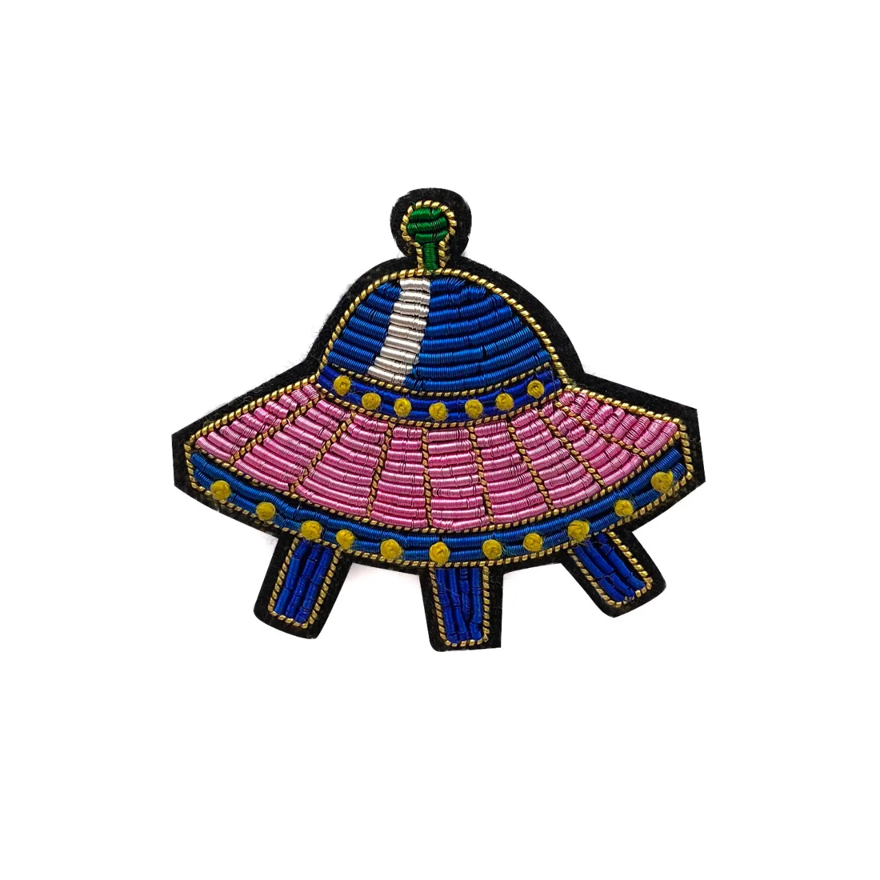 Fully Hand Embroidered Design Handmade fashion clothing Embroidery Badge Pin Fixed