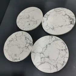 Wholesale Beautiful Howlite Agate Coaster With Golden Edge Gemstone Buy Online From Orgone Export