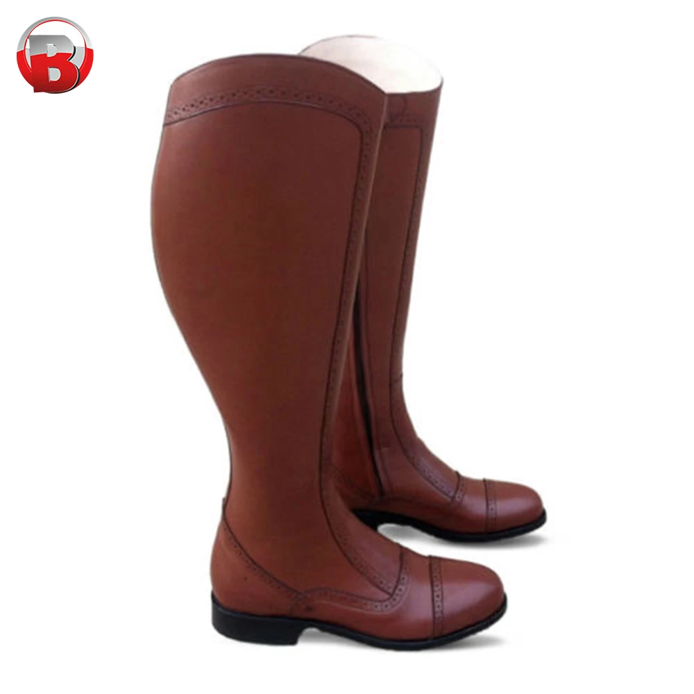 Высококачественные поло черные кожаные сапоги для верховой езды