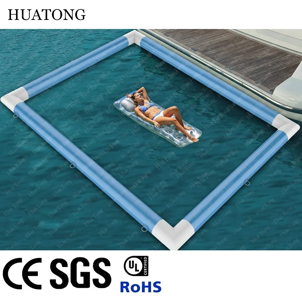 Largest Retractable Polycarbonate Swimming Pool Enclosures Inflatable Unicorn Sea Net Water Yacht Ocean Pool Float with Net