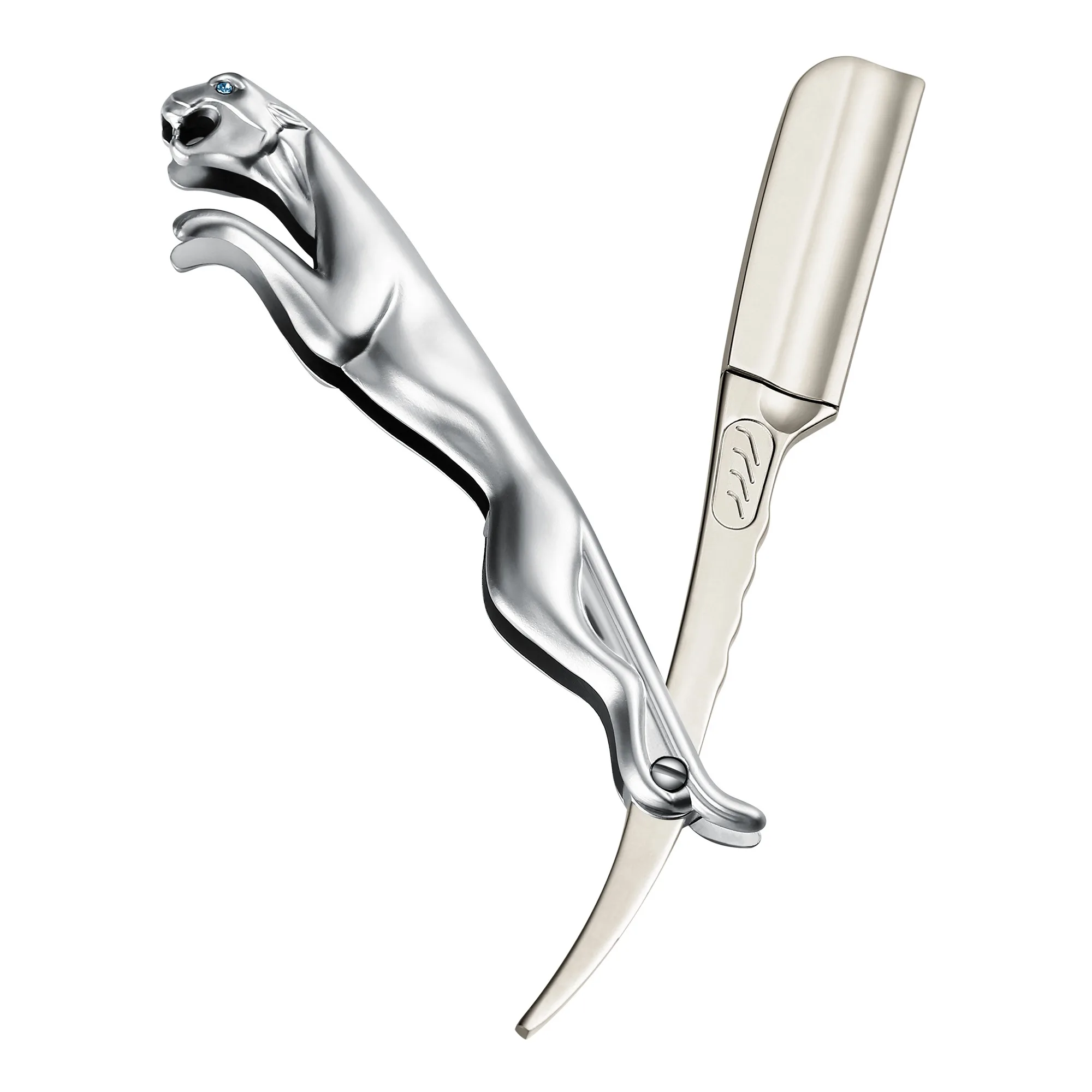 Custom barber razor with leopard handle high quality professional barber salon razor stainless steel