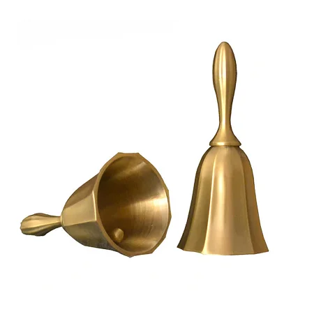 Antique Solid Brass Hand Bells With Different Design And Sizes Hand Bells For Schools Temple And Church Use