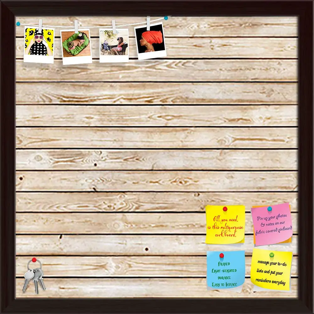 Eco Friendly Factory Wholesale ArtzFolio Natural Texture Printed Bulletin Board Notice Pin Board Soft Board | Dark Brown Frame