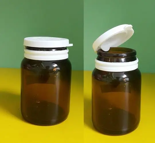 
AMBER MEDICINE GLASS BOTTLE WITH WHITE J CAP (ZA) 