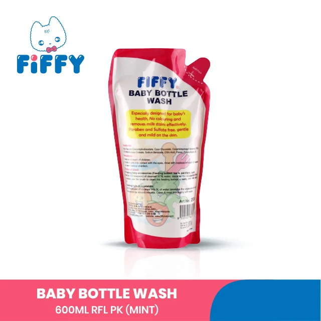  (600 мл) fiffy Детские растительного происхождения мятным вкусом детских бутылочек фруктовых и овощных моющую жидкость запасной блок