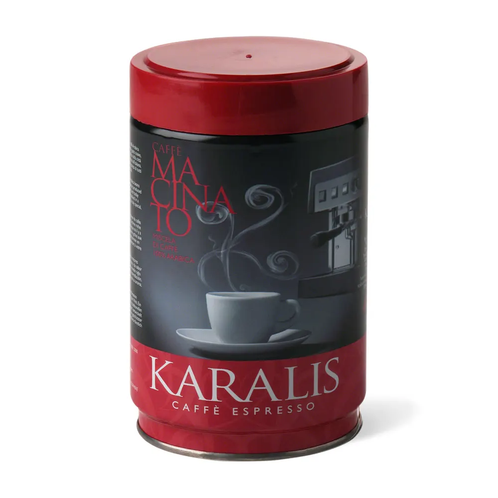 
Ground Espresso Coffee Blend - Caffe Karalis ROSSA 250g Tin Can ESPRESSO 