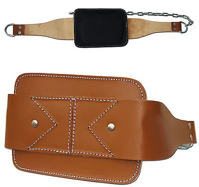 Weight Lifting Leather Dipping Dip Belt with Steel Metal Chain for Dips and Pull ups