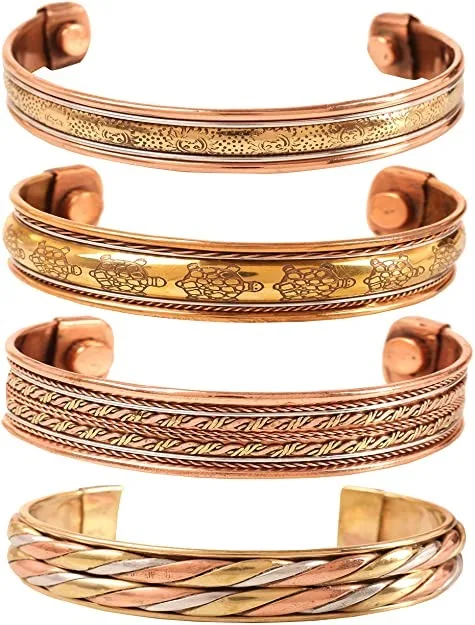 Sland Wholesale Pure Copper Hammered Magnetic Healing Bracelet for Arthritis and Joint Pain