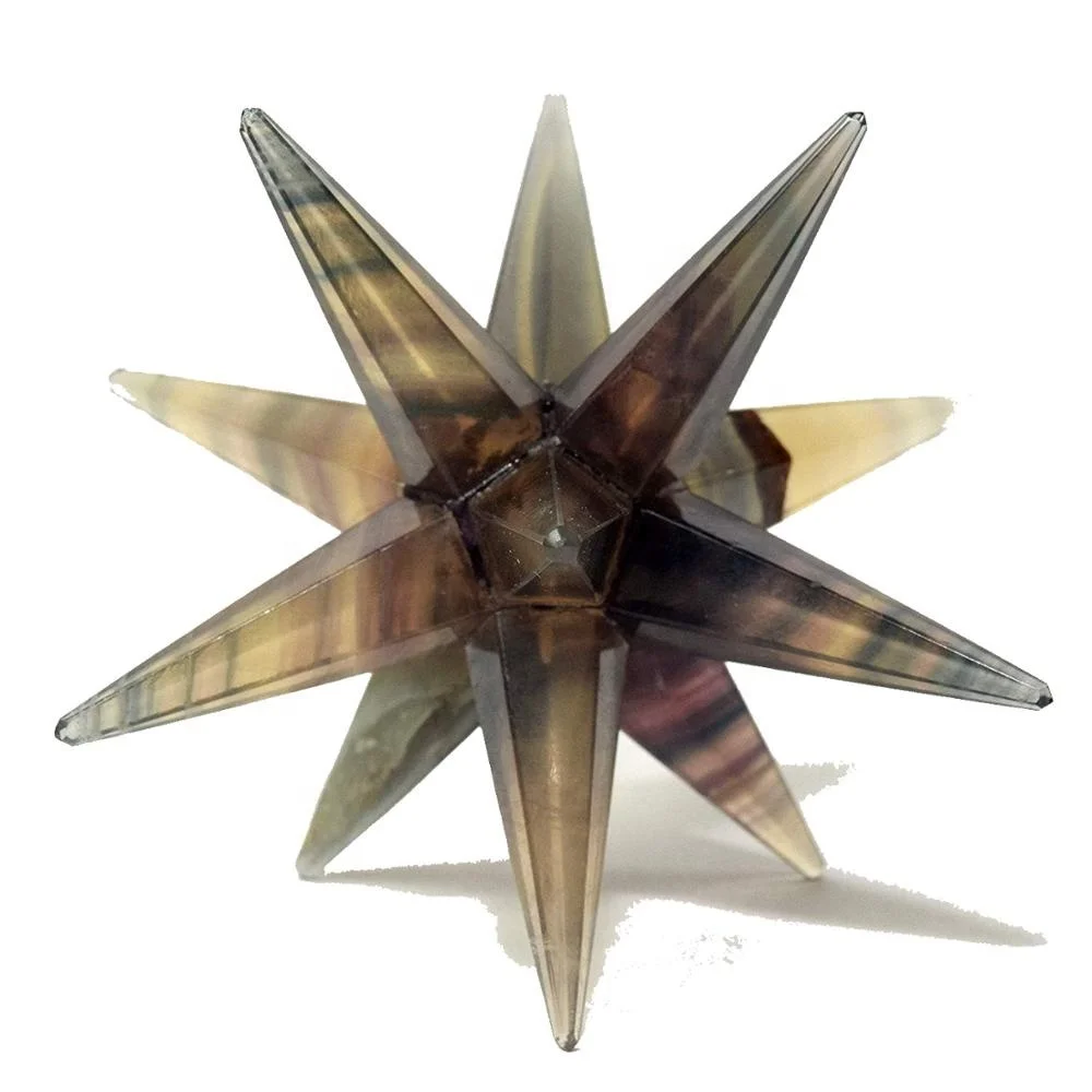 star merkaba Fluorite Stone 12 Point merkaba star crystal merkaba natural stone healing star point wholesale