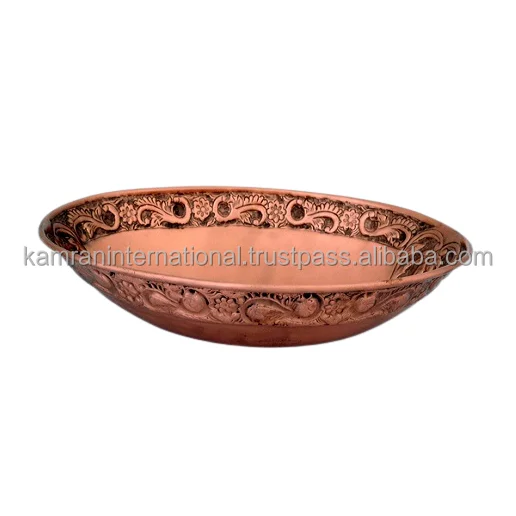 Luxury Smart Bathroom Basin COPPER EMBOSSED Round WORK WASHROOM SINK with DRAINER Polished Sink Quality Design