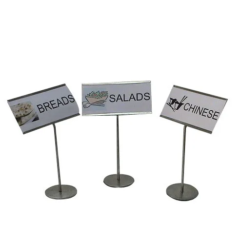 Stainless Steel Metal Buffet Tag  Display Menu Card Holder