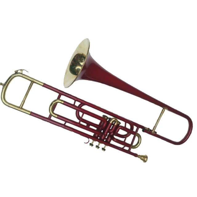 Cost Effective Modern Luxury Latest Design Brass Coloured Trombone Valve Band Marching Bb PRO Hard Case + M/P