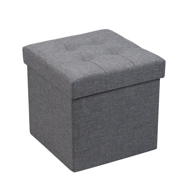 
Waterproof square Faux Leather Folding Seat Foot Stool Storage Box for sitting room 
