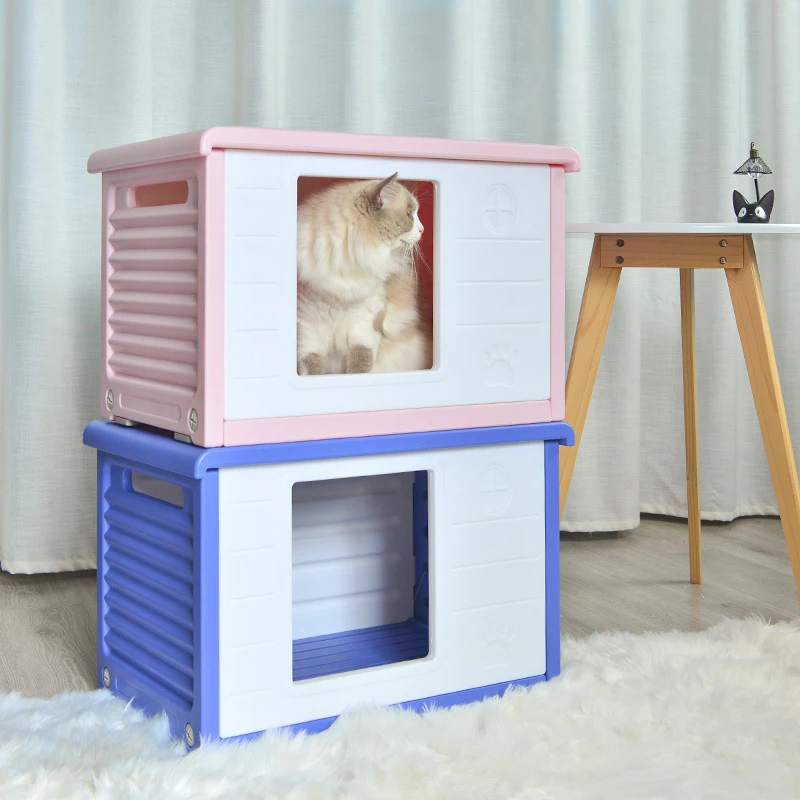 JL outdoor plastic cat houses & furniture cages carriers for cat