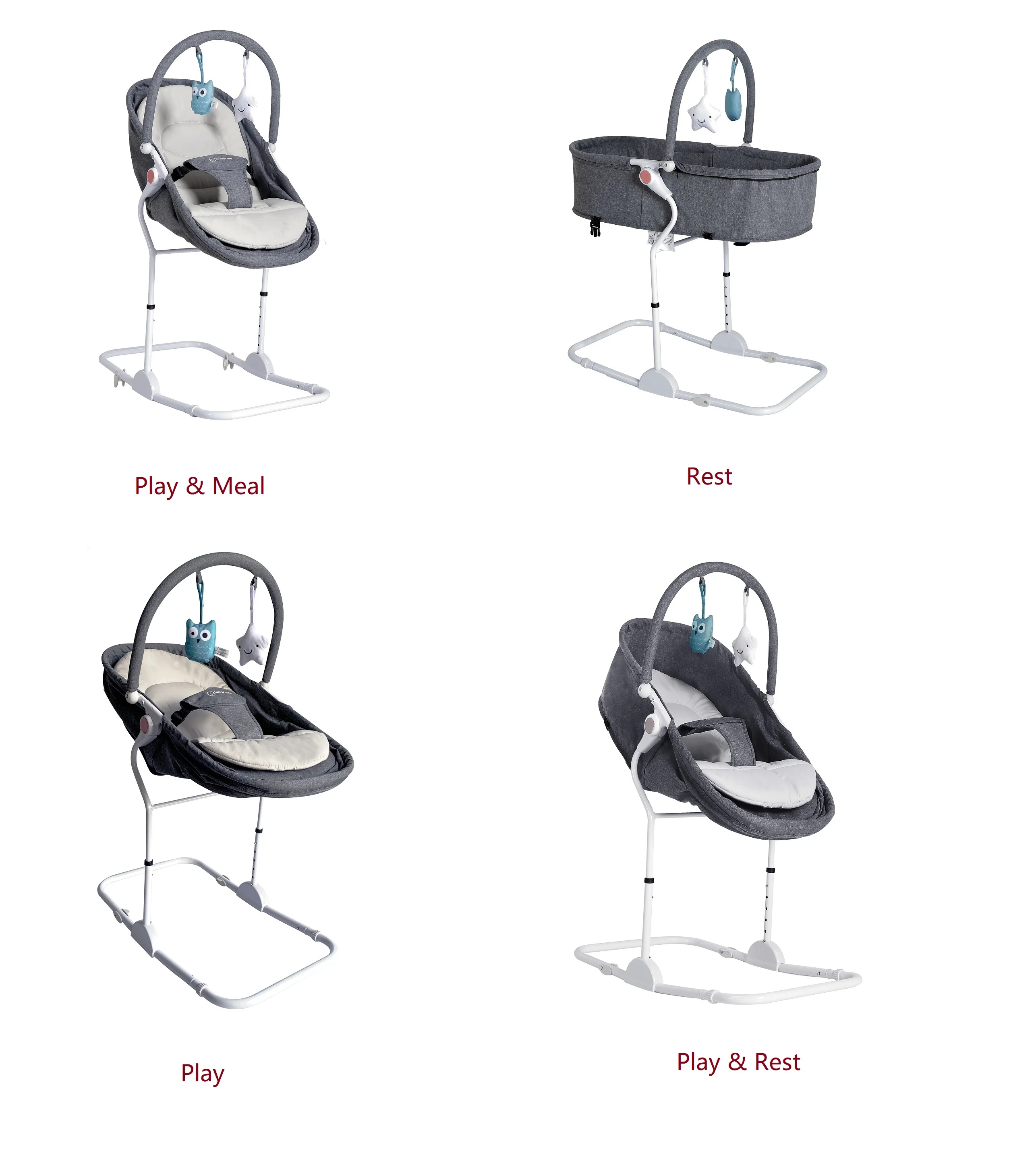 Комфорт 4 в 1 сиденье конвертировать в люлька класса люкс регулировки компактный маленький складной портативный сиденье играть напольный коврик для малышей люльки