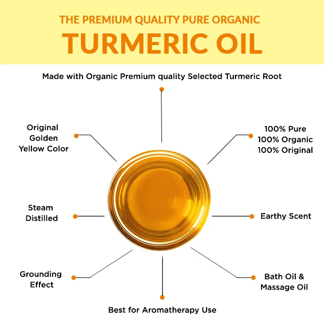 Organic turmeric oil bulk exporter / made with distilled turmeric root / Best used as skin care oil and aromatherapy oil