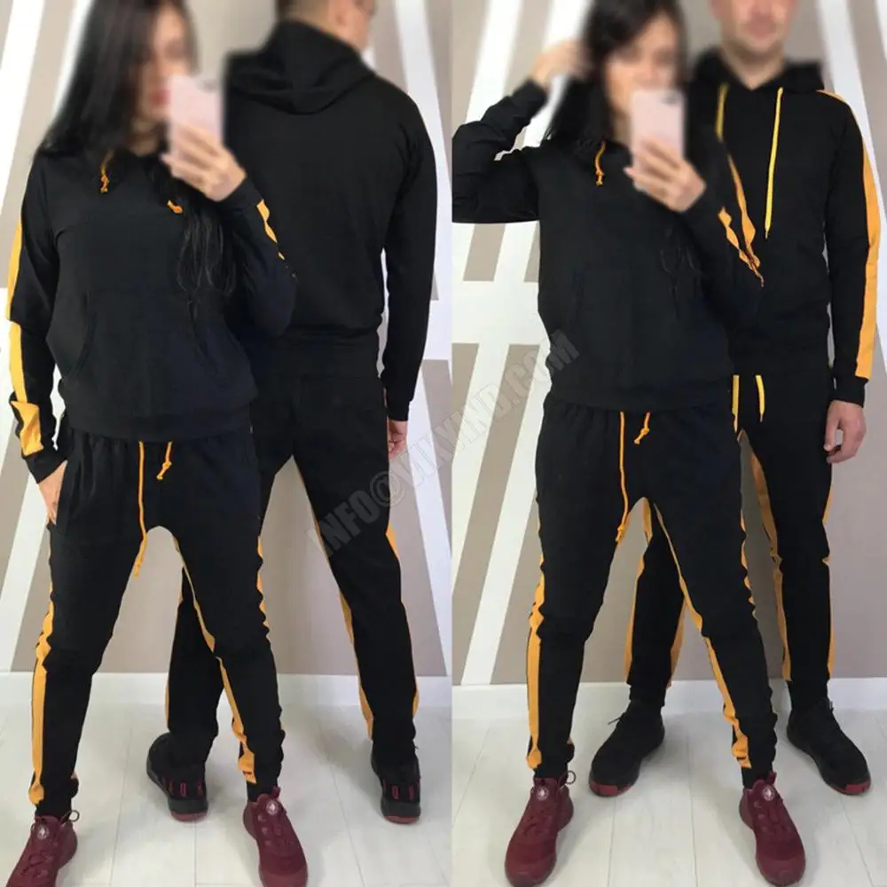 Tracksuit Men Set Spring Gym Style Fashion Men Casual Zipper Long Sleeve Fitness Sport Tops Long Pants Couple Set Suit
