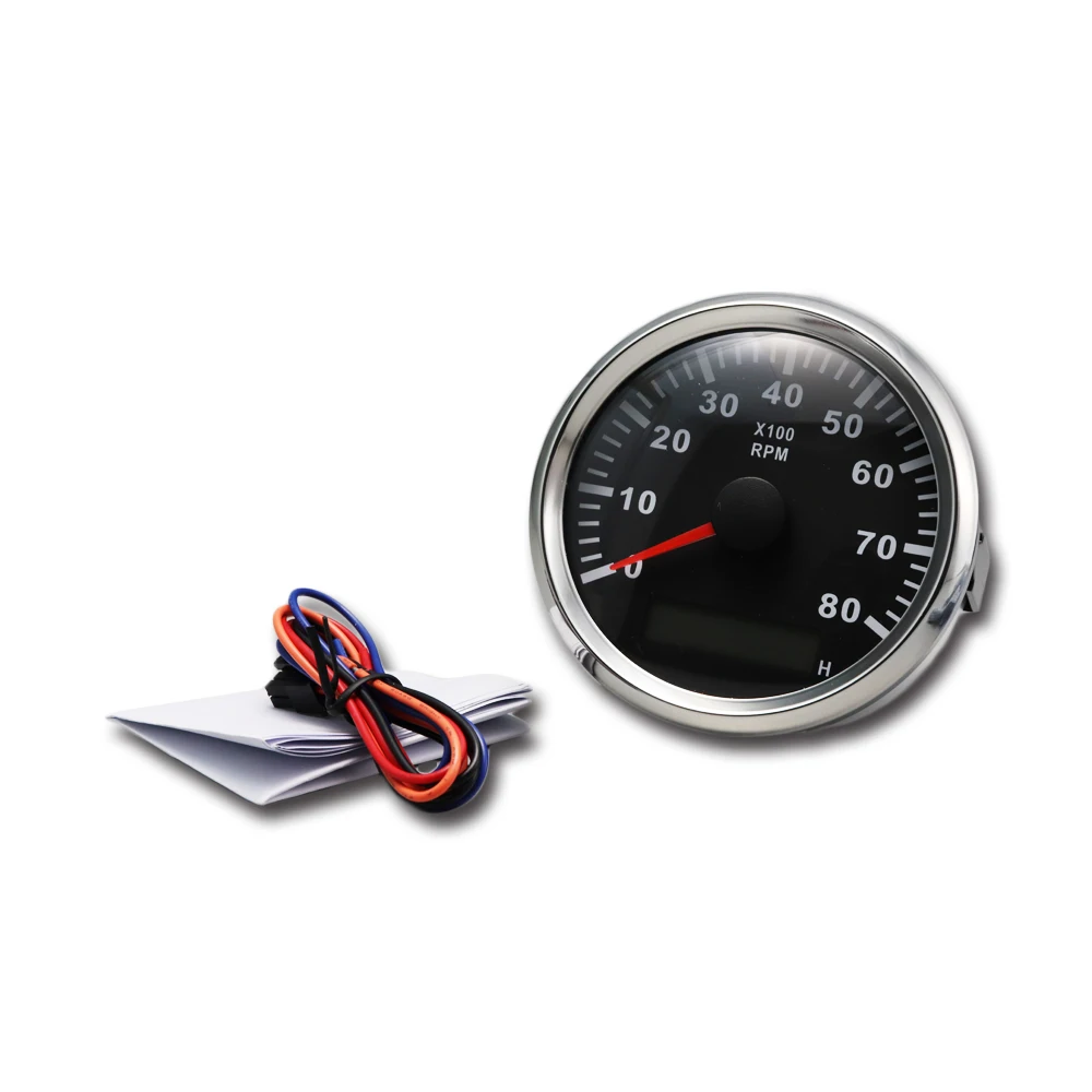 85mm 100% waterproof 8000 analog rpm hour meter tachometer