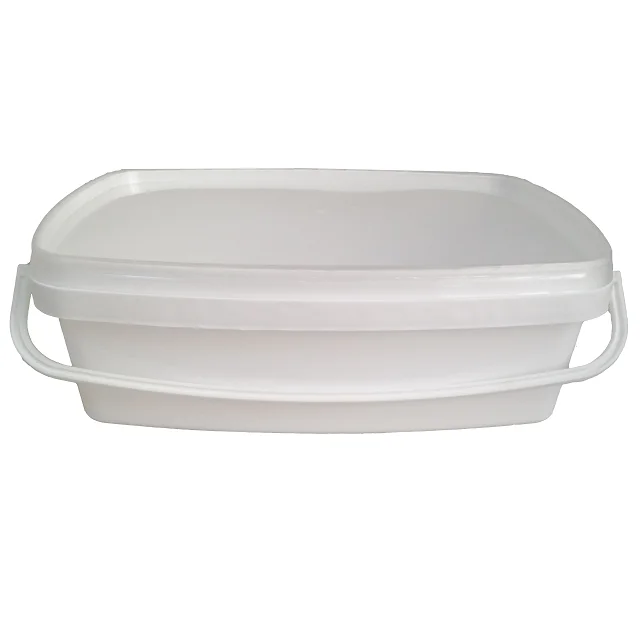 DKK1750 Rectangular 1750ml Tamper Evident PP IML Bucket & PP IML Lid for Food Yogurt Ice Cream Butter Chocolate Halva Packaging