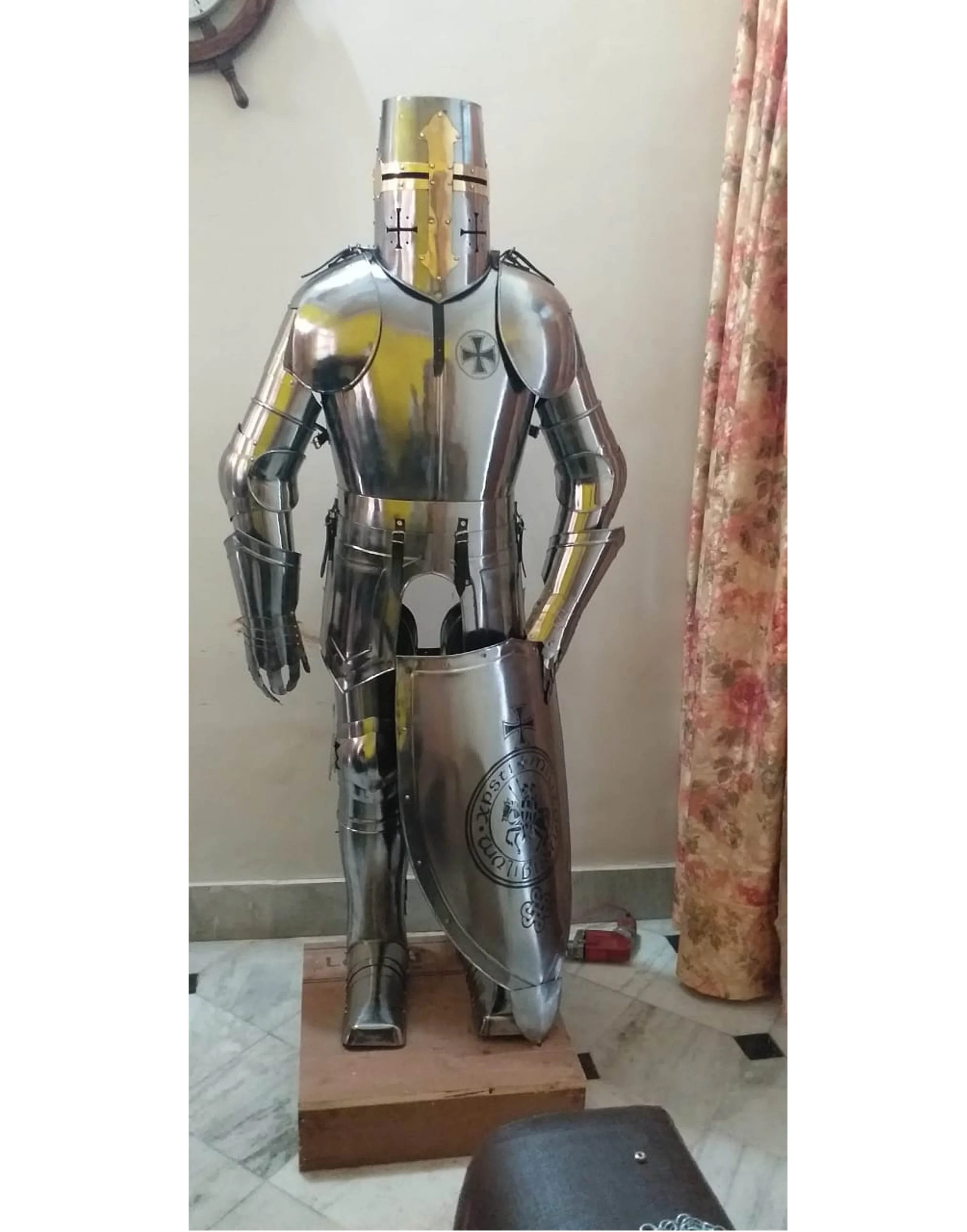 Full Body Armour Suit Medieval Knight Suit of Armor top quality product use in museum silver