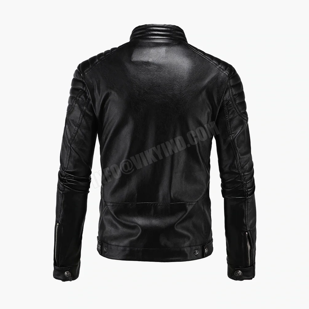 New Style Motorcycle Jacket PU Leather Men Vintage Retro Moto Faux Punk Leather Jackets Motorcycle Clothing Coats Slim Fit Size