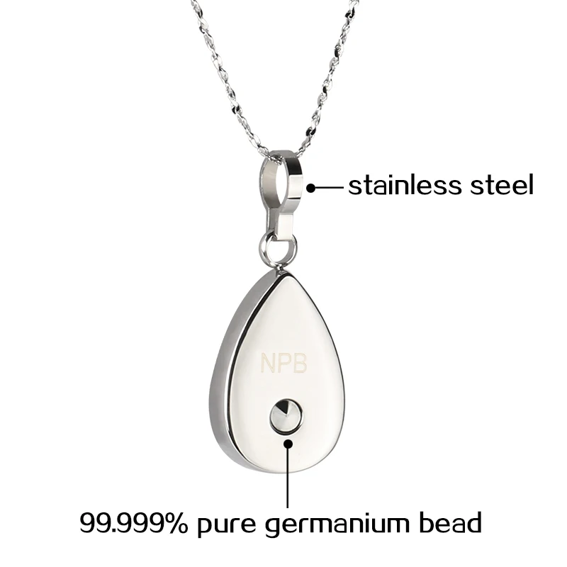 D019 magnetic negative ion tourmaline power scalar quantum water drop pendant necklaces lady jewelry