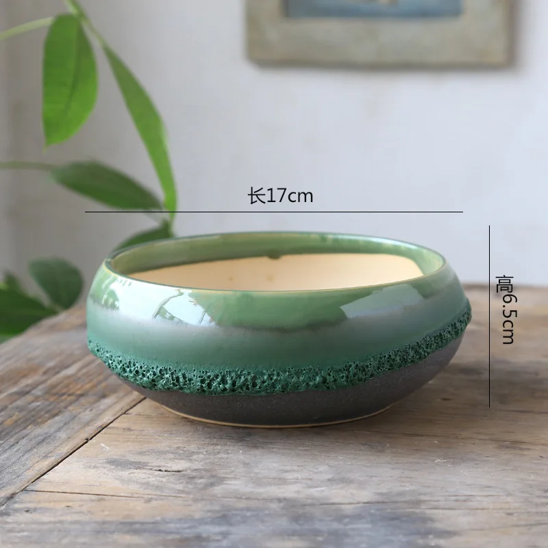 APHACATOP Traditional Design Wide Mouth Succulent Planter Ceramic