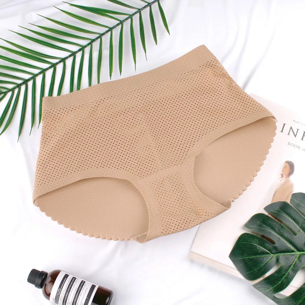 Women Seamless Underwear Lady False Ass Padded Panty