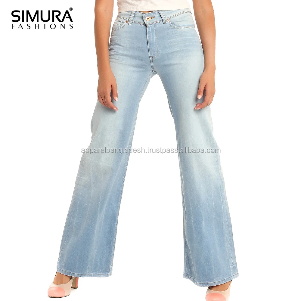 
Apparel Manufacturing Girls Top Quality Loose Fitting Women Jeans 