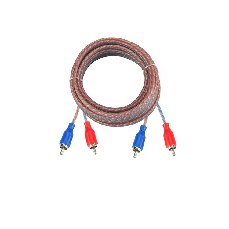 Huxi-cable Solid/Frost/Clear Jacket TinnedOFC/OFC/CCA 2 channel twisted rca audio cable