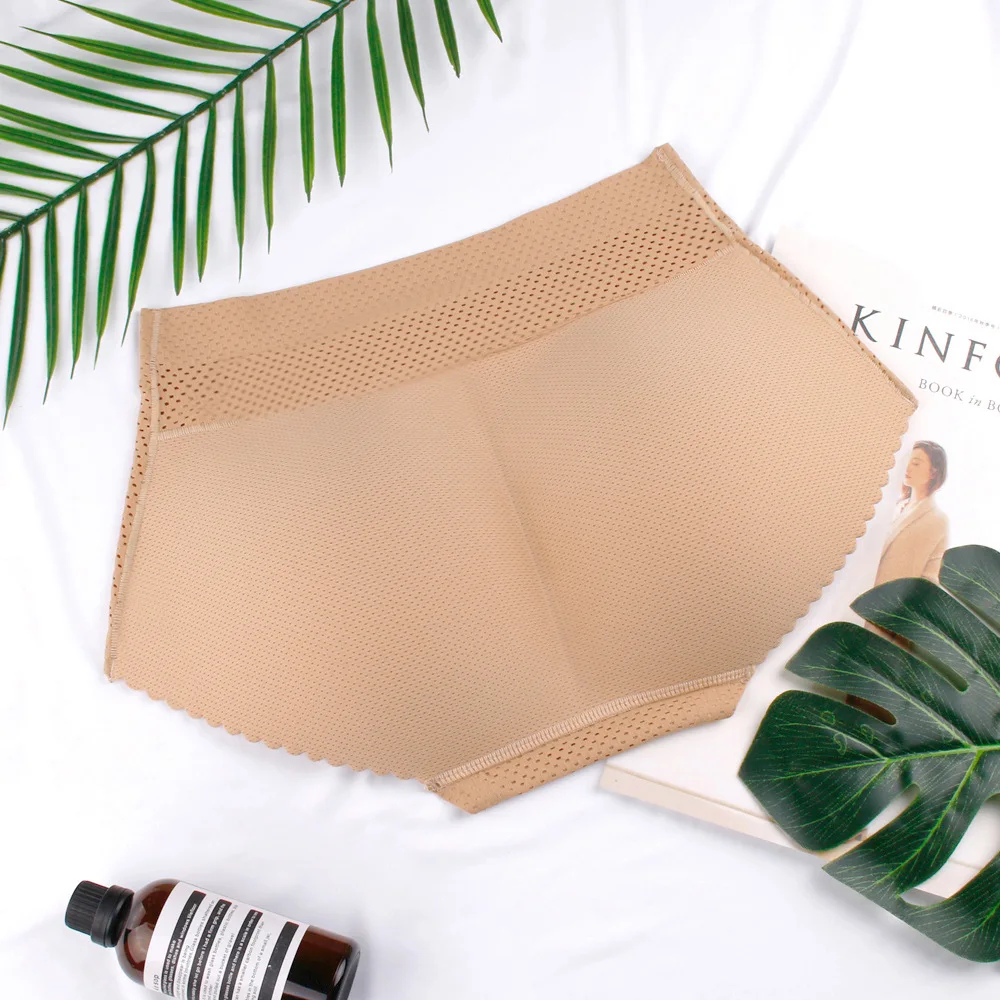 Women Seamless Underwear Lady False Ass Padded Panty