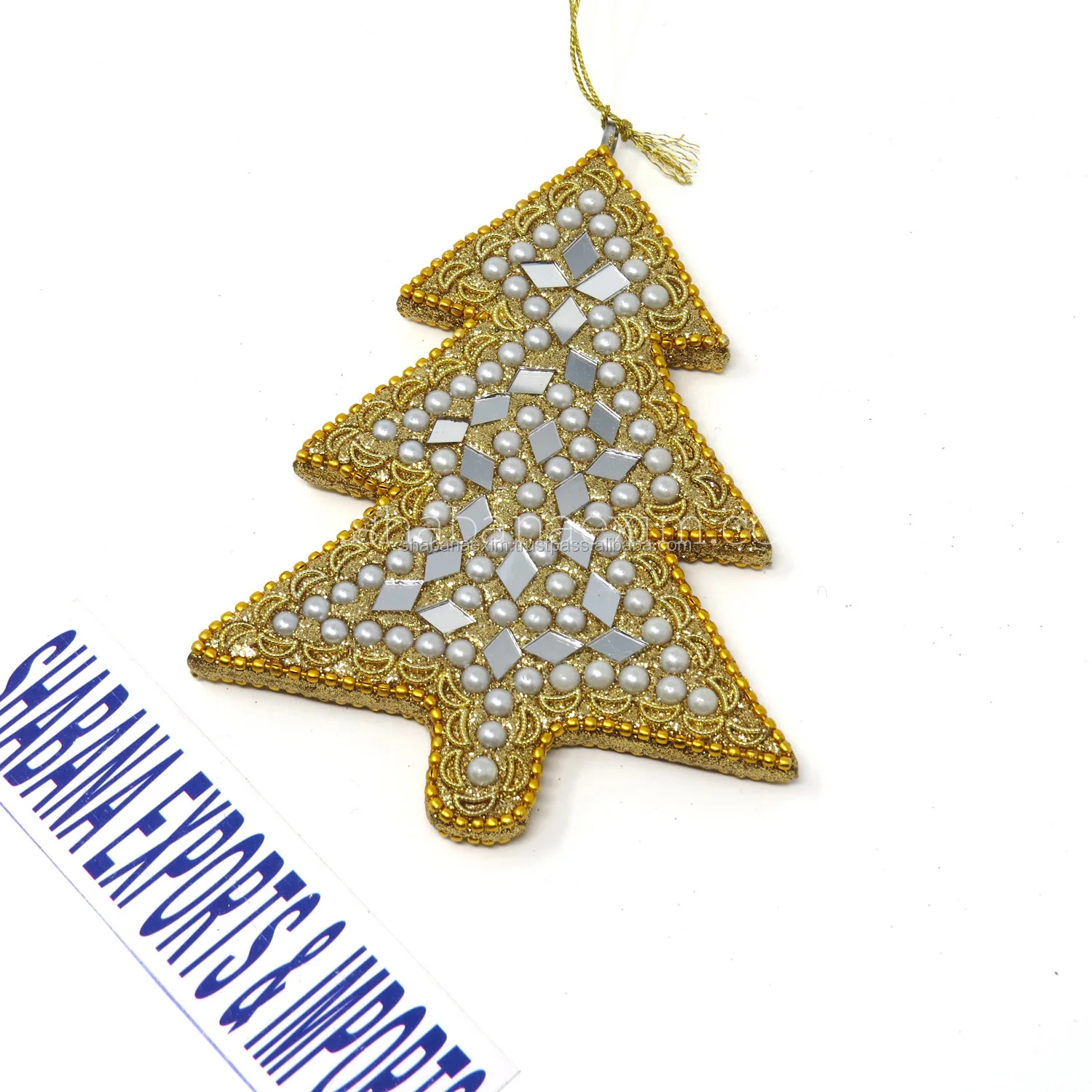 Indian Christmas Decorations Glitter Xmas Tree Hanging Ornaments Decoration Beautiful Merry Christmas Tree on Cheap Price