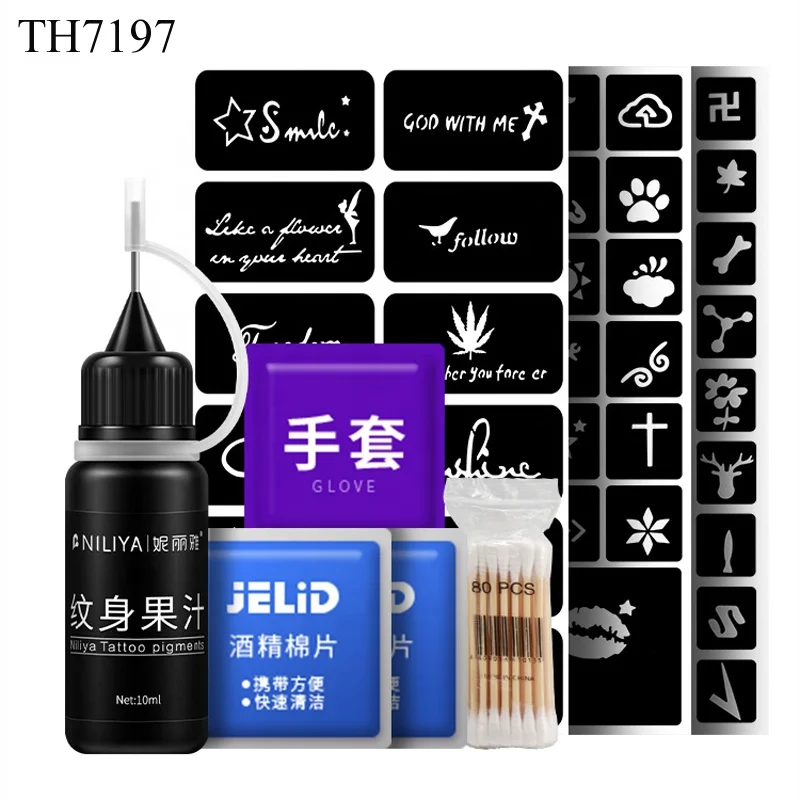Tattoo Supplies Wholesale Fashion Style Easy Use Transparent Color Plant Pigment Cheap for Tattoo Ink Kits Temporary Tattoo Ink
