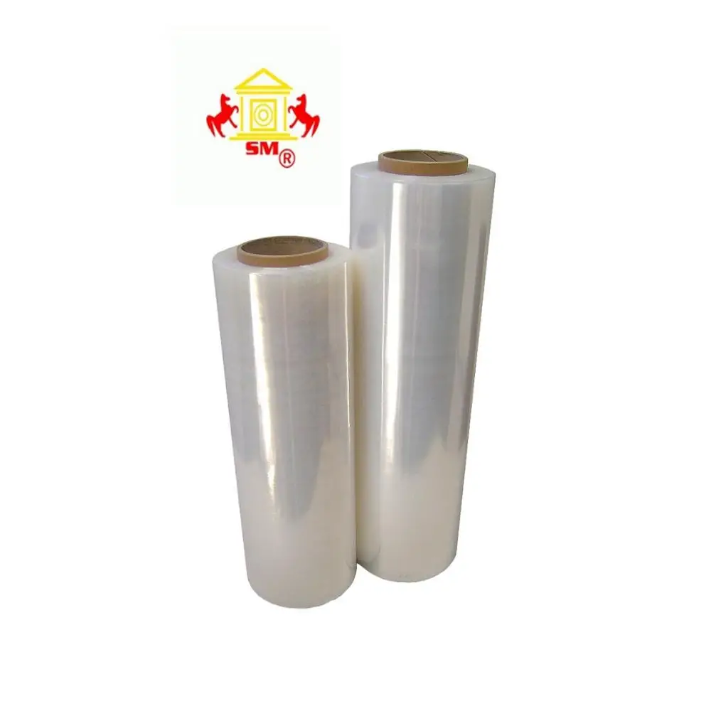 High quality wholesale  food grade PE / LDPE clear wrap stretch film on roll for pallet packing