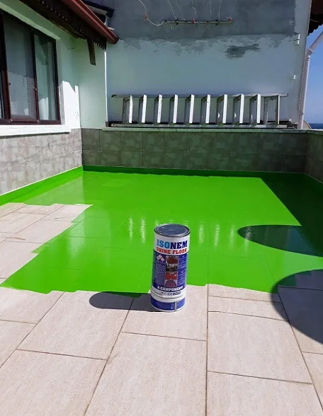 ISONEM SHINE FLOOR, POLYURETHANE BASED 2 PARTS FLOOR PAINT, NON YELLOWING, NOT FADING INDOOR AND OUTDOOR - 4,5 kg set