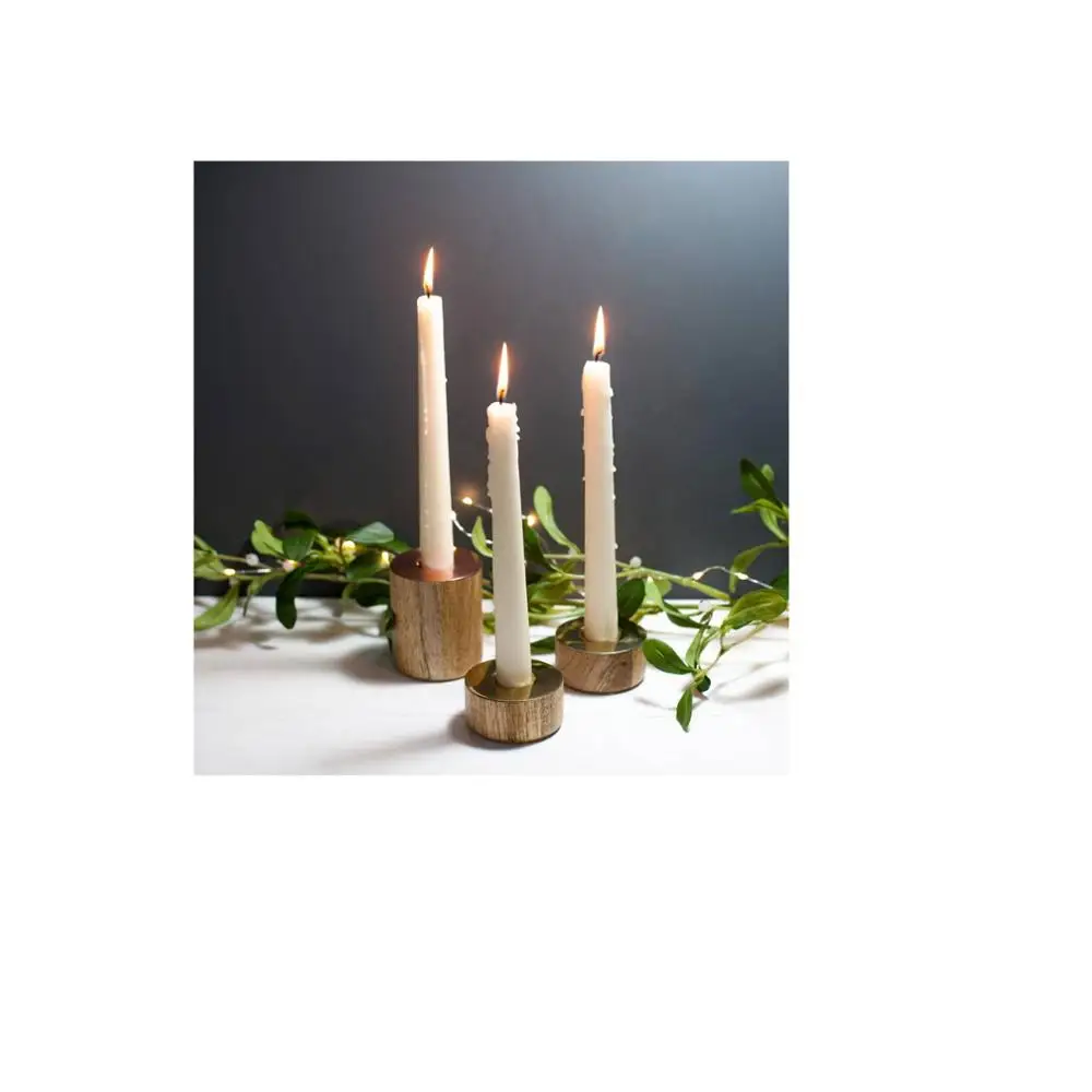 Round candle holder with glass Wood Candle Holders Lanterns and Candle Jars Customized size and sale