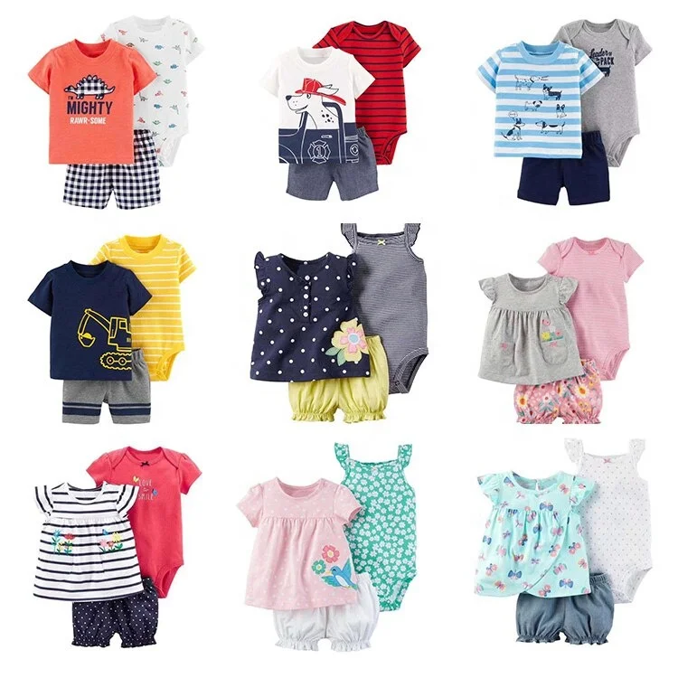 3pcs Wholesale 100% Cotton Animal Cute Bodysuits T-shirt Pants Newborn baby clothes