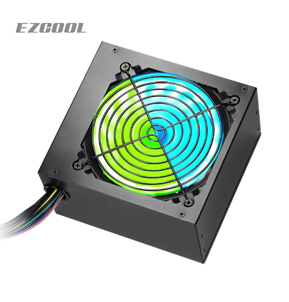  Блок питания для компьютера 500 Вт atx с RGB-вентилятором