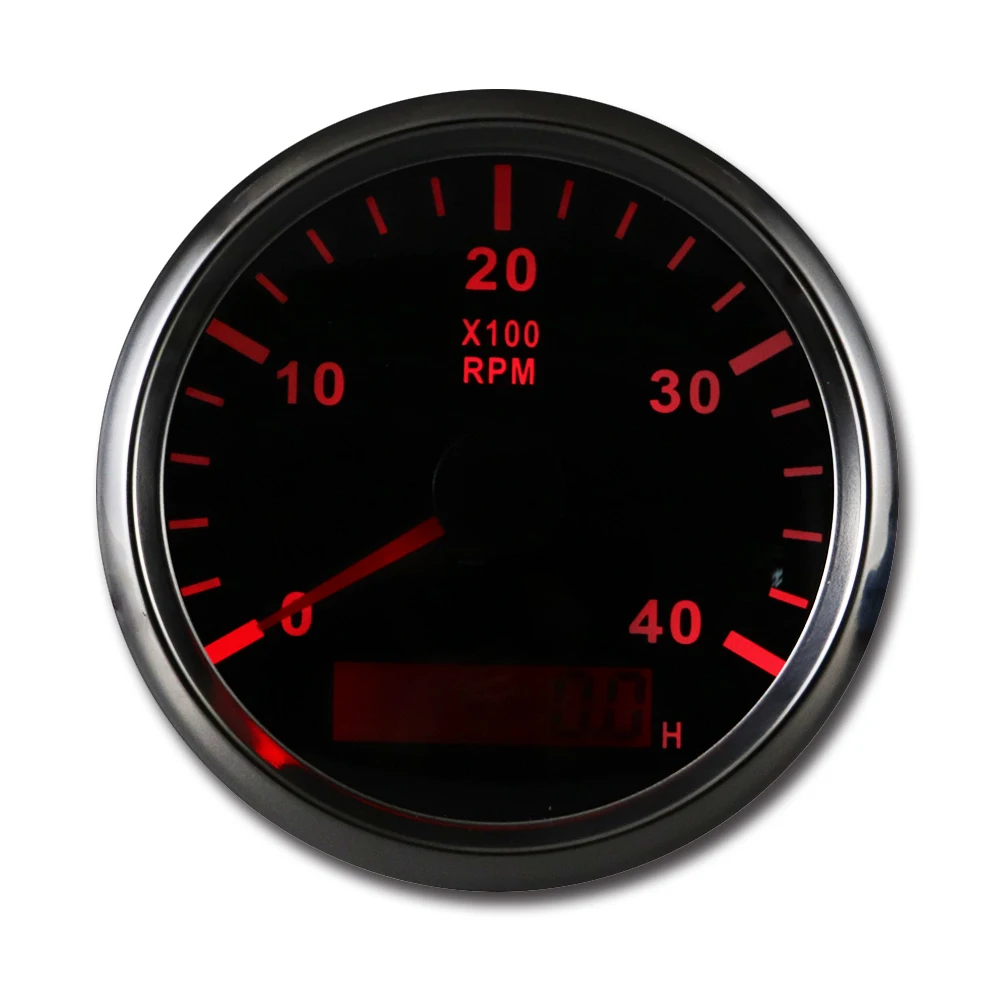 100% waterproof White and Amber 4000 rpm hour analog meter tachometer