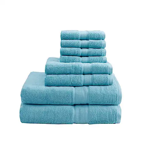 100% Cotton luxury  coloured bath towel set for gym spa hotel use
