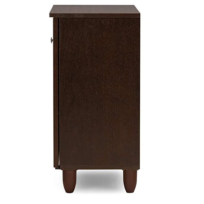 
Wholesale 2-Door Dark Brown Wooden Entryway Shoes Storage Cabinet 