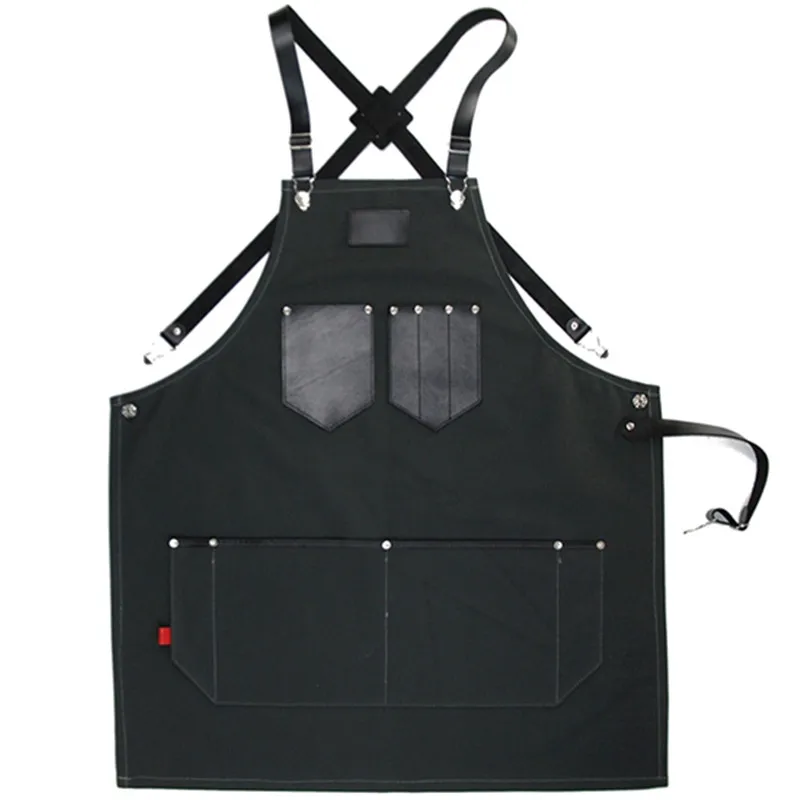 Promotion Leather Straps cotton apron,Barber apron,Salon apron Bib adults Aprons all color available